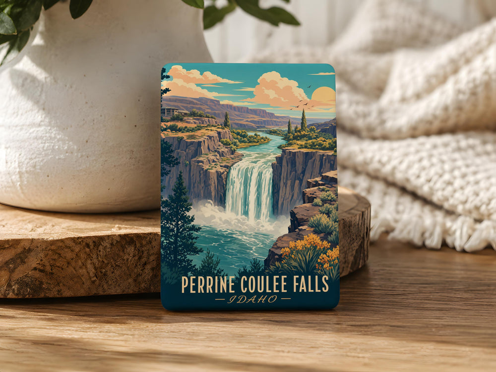 Perrine Coulee Falls Fridge Magnet, Perrine Coulee Waterfall Souvenir Magnet, Twin Falls Idaho Travel Keepsake Magnet