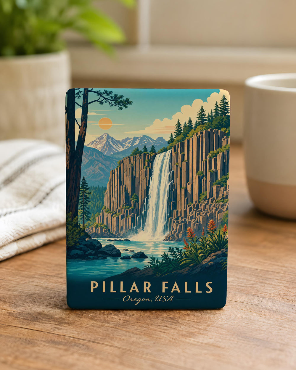 Pillar Falls Fridge Magnet, Waterfall and River Canyon Souvenir Magnet, Nature Travel Keepsake Magnet