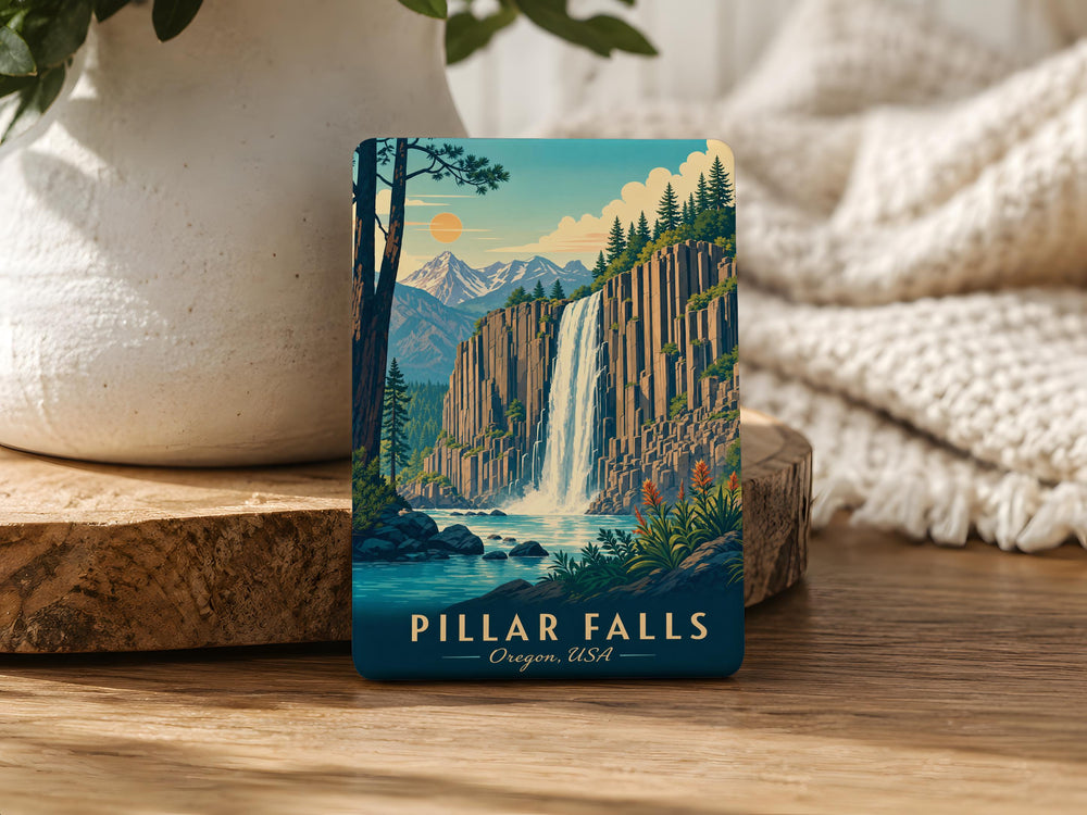 Pillar Falls Fridge Magnet, Waterfall and River Canyon Souvenir Magnet, Nature Travel Keepsake Magnet