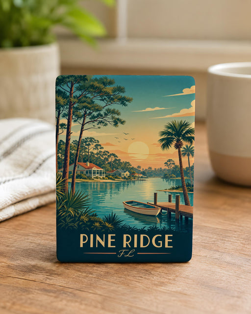 Pine Ridge Florida Fridge Magnet, Pine Ridge FL Souvenir Magnet, Florida Travel Gift, Pine Ridge FL Keepsake Magnet