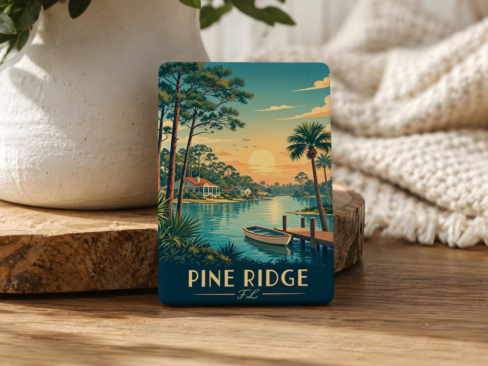 Pine Ridge Florida Fridge Magnet, Pine Ridge FL Souvenir Magnet, Florida Travel Gift, Pine Ridge FL Keepsake Magnet