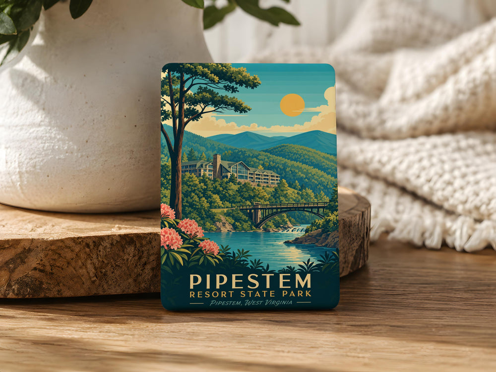 Pipestem Resort State Park Fridge Magnet, West Virginia State Park Souvenir, Travel Keepsake Magnet
