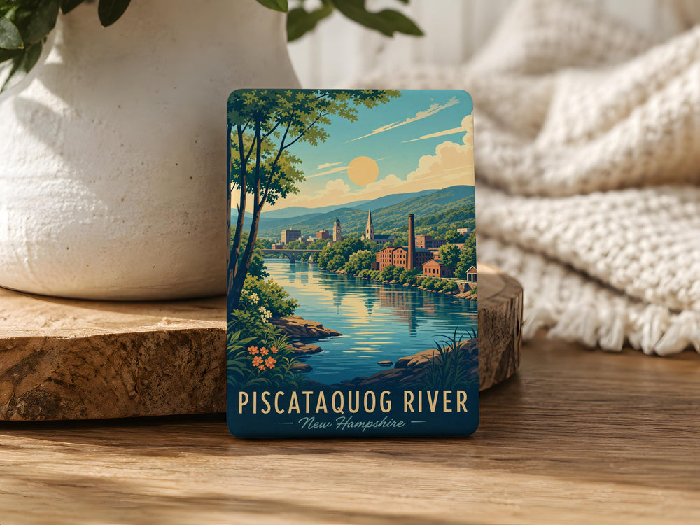 Piscataquog River Fridge Magnet, New Hampshire River Souvenir, Scenic Waterway Keepsake Magnet