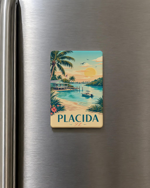 Placida Florida Fridge Magnet, Placida FL Souvenir Magnet, Coastal Gulf Coast Town Travel Keepsake Magnet