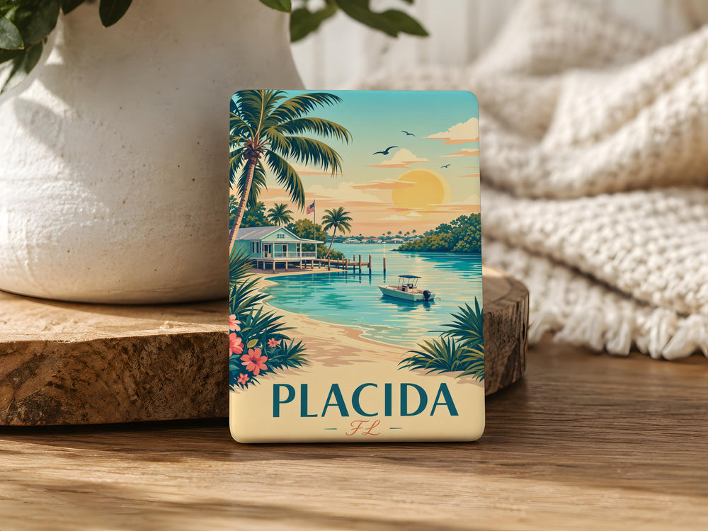 Placida Florida Fridge Magnet, Placida FL Souvenir Magnet, Coastal Gulf Coast Town Travel Keepsake Magnet