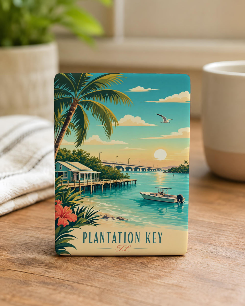 Plantation Key Florida Fridge Magnet, Florida Keys Souvenir Magnet, Tropical Island Travel Gift, Keys Vacation Keepsake