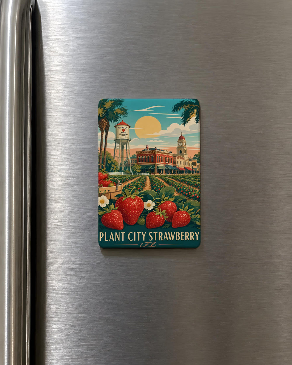 Plant City Strawberry Florida Fridge Magnet, Plant City FL Strawberry Souvenir Magnet, Florida Strawberry Festival Gift Magnet