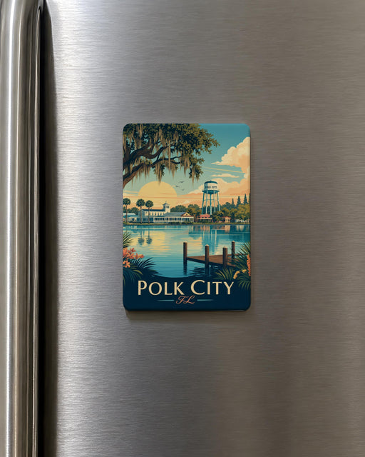 Polk City FL Fridge Magnet, Polk City Florida Souvenir Magnet, Hometown Travel Keepsake, Gift for Florida Lovers