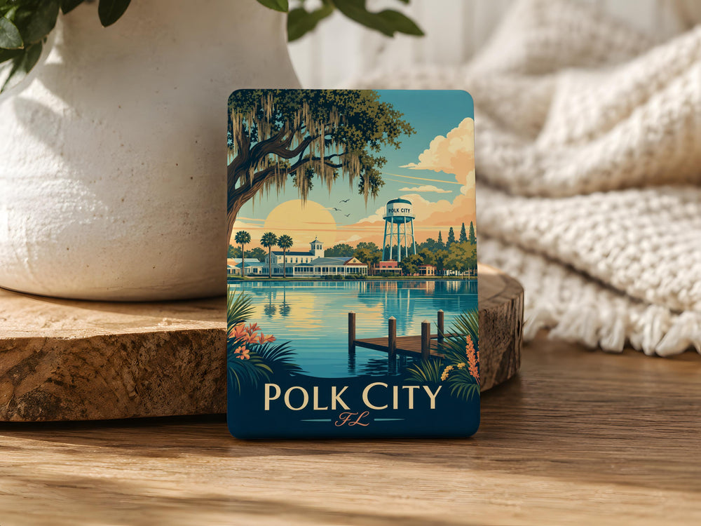 Polk City FL Fridge Magnet, Polk City Florida Souvenir Magnet, Hometown Travel Keepsake, Gift for Florida Lovers