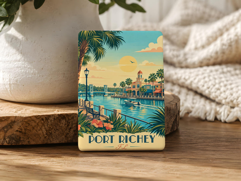 Port Richey FL Fridge Magnet, Florida Souvenir Magnet, Port Richey Refrigerator Magnet, Coastal Florida Gift