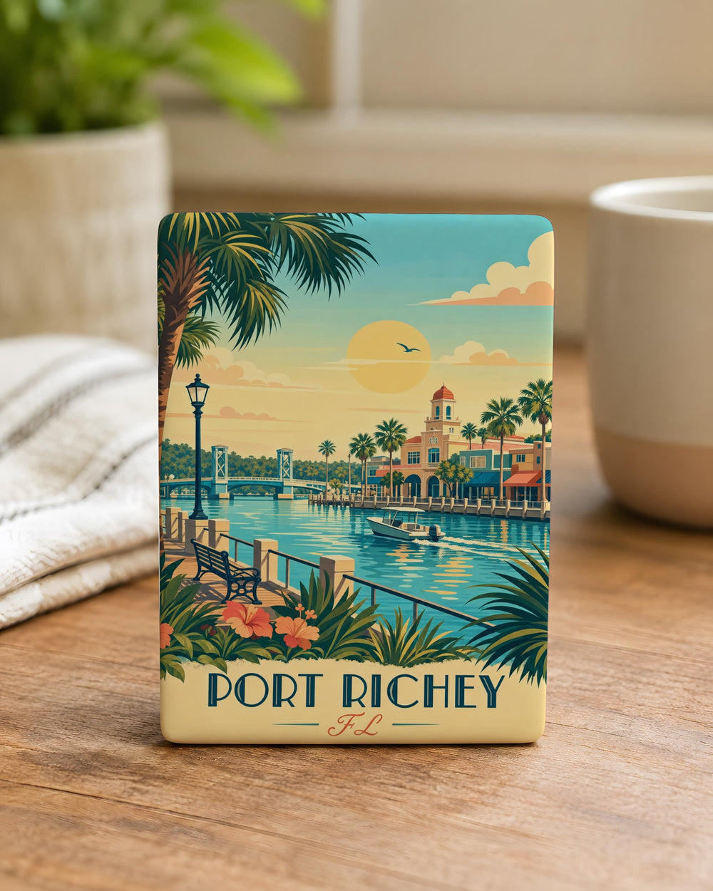 Port Richey FL Fridge Magnet, Florida Souvenir Magnet, Port Richey Refrigerator Magnet, Coastal Florida Gift