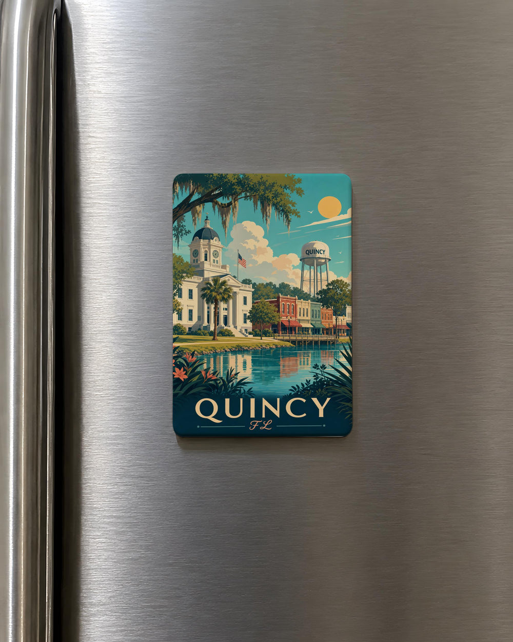 Quincy FL Fridge Magnet, Quincy Florida Souvenir Magnet, Small Town Travel Keepsake, Gift for Florida Lovers