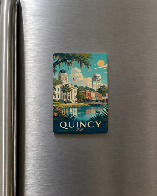 Quincy FL Fridge Magnet, Quincy Florida Souvenir Magnet, Small Town Travel Keepsake, Gift for Florida Lovers