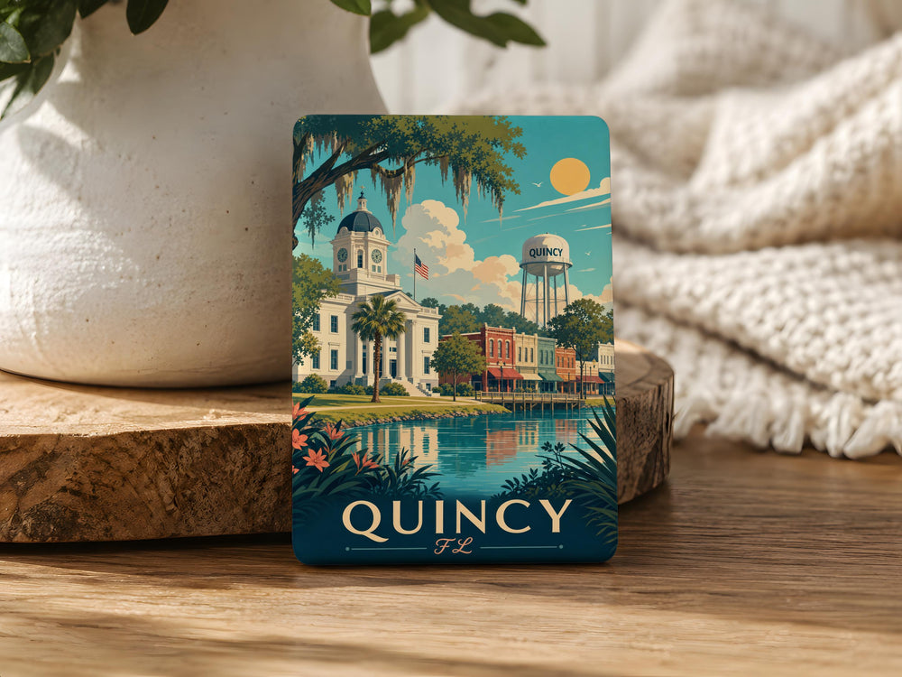 Quincy FL Fridge Magnet, Quincy Florida Souvenir Magnet, Small Town Travel Keepsake, Gift for Florida Lovers