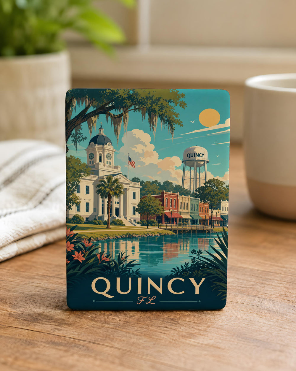Quincy FL Fridge Magnet, Quincy Florida Souvenir Magnet, Small Town Travel Keepsake, Gift for Florida Lovers