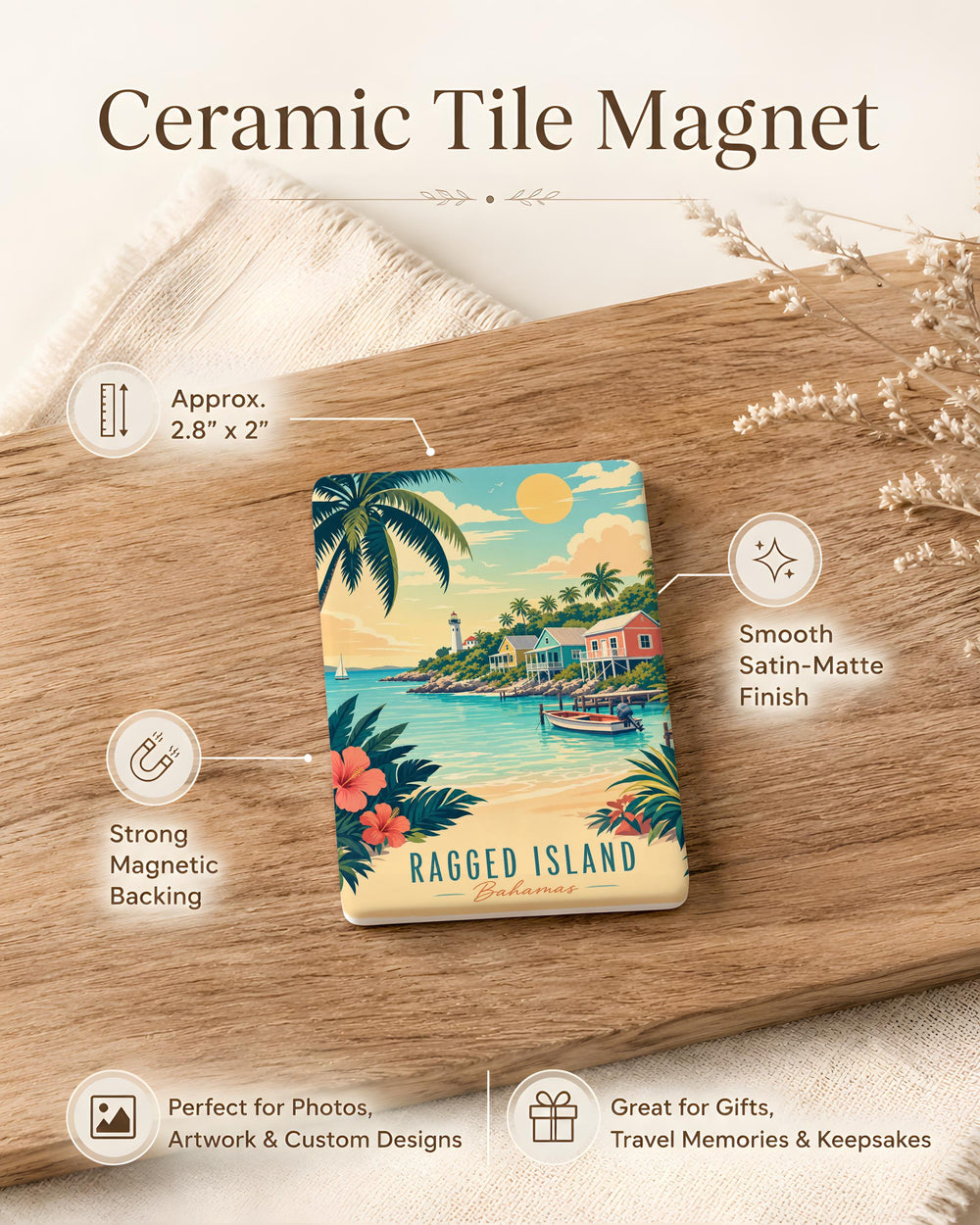 Ragged Island Fridge Magnet, Ragged Island Souvenir Magnet, Island Travel Keepsake, Coastal Island Decor Magnet
