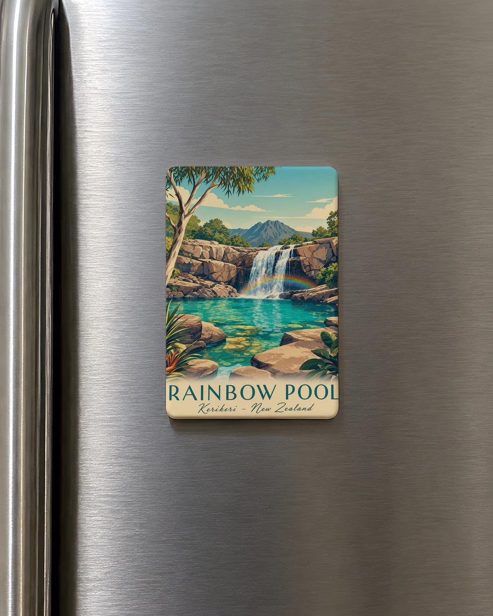 Rainbow Pool Fridge Magnet, Swimming Pool Theme Magnet, Poolside Summer Decor Magnet, Vacation Resort Gift Magnet