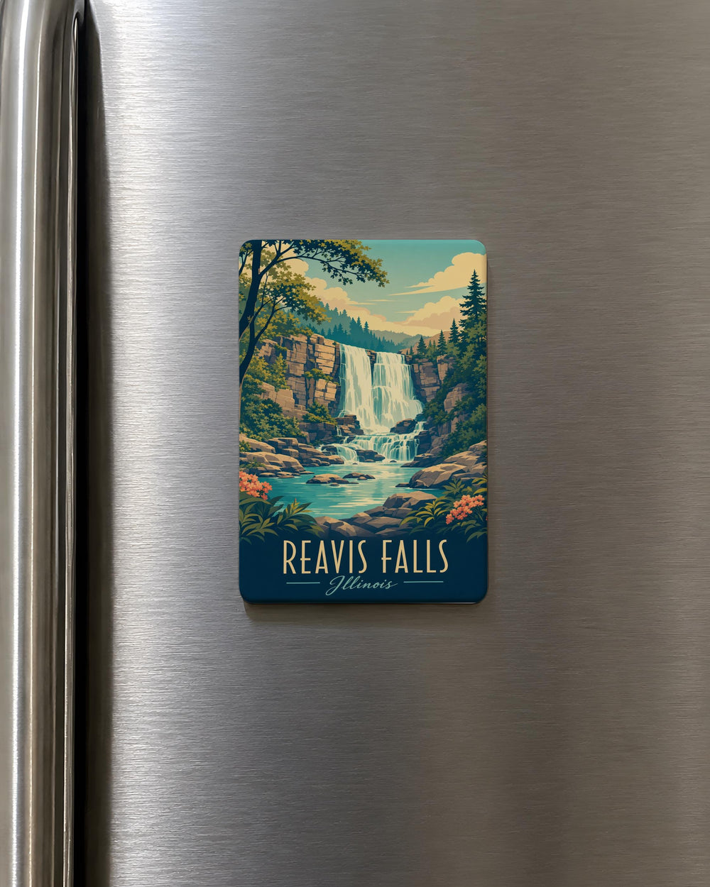 Reavis Falls Fridge Magnet, Waterfall Nature Landmark Souvenir Magnet, Hiking Trail Travel Keepsake Magnet