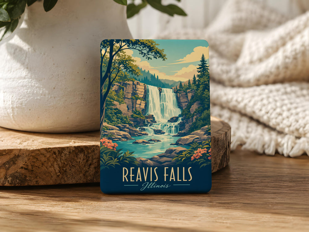 Reavis Falls Fridge Magnet, Waterfall Nature Landmark Souvenir Magnet, Hiking Trail Travel Keepsake Magnet