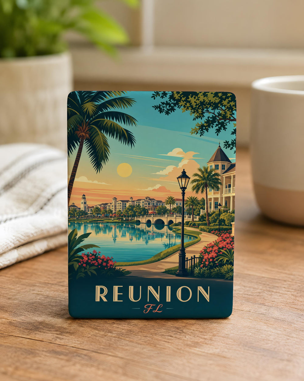 Reunion Florida Fridge Magnet, Reunion FL Souvenir, Vacation Destination Keepsake, Florida Travel Gift, Reunion FL Landmark Magnet