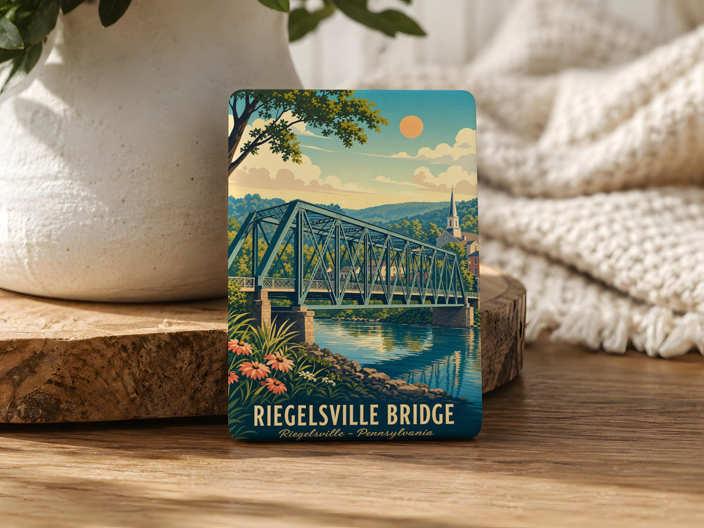 Riegelsville Bridge Fridge Magnet, Pennsylvania River Bridge Souvenir, Delaware River Landmark Magnet, Bucks County Travel Gift
