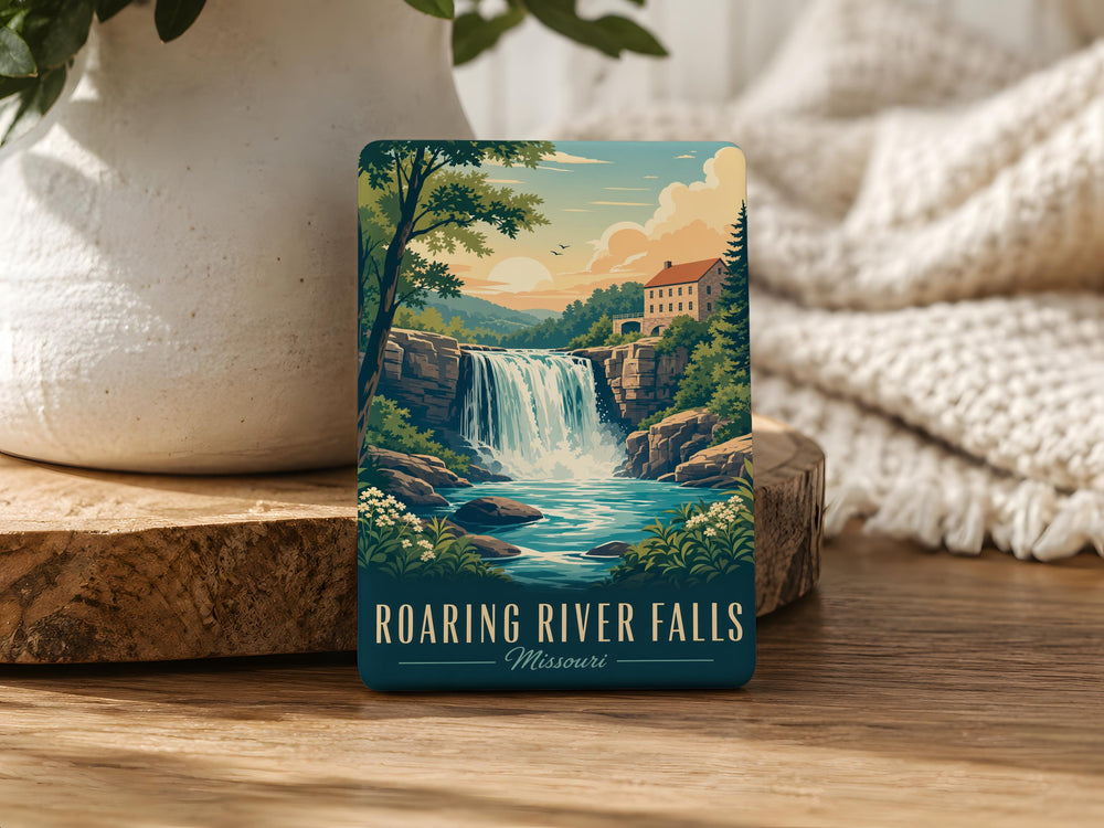 Roaring River Falls Fridge Magnet, Waterfall River Rapids Nature Souvenir Magnet, Scenic Outdoor Travel Keepsake Gift