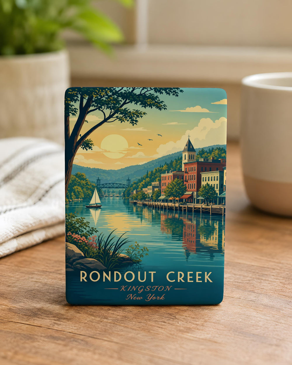 Rondout Creek Fridge Magnet, Rondout Creek Waterfront Souvenir, Hudson Valley New York Travel Keepsake Magnet