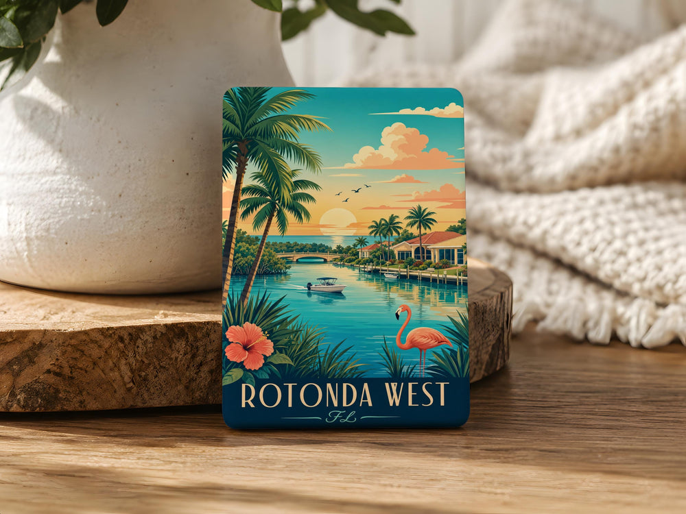 Rotonda West FL Fridge Magnet, Rotonda West Florida Souvenir Magnet, Charlotte County Gift, Gulf Coast Travel Keepsake Magnet