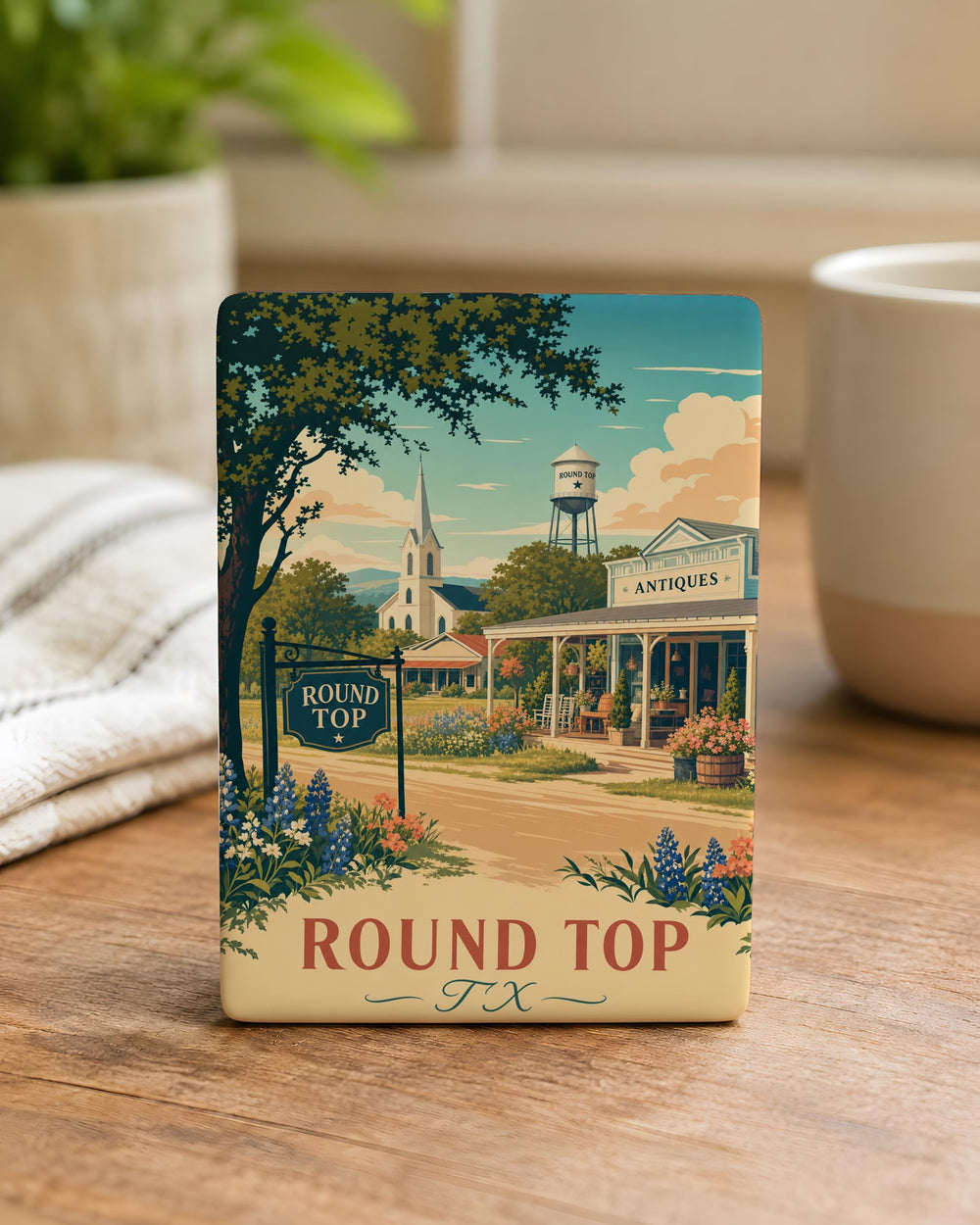Round Top Texas Fridge Magnet, Round Top TX Souvenir Magnet, Texas Travel Keepsake, Small Town Gift, Lone Star State Decor