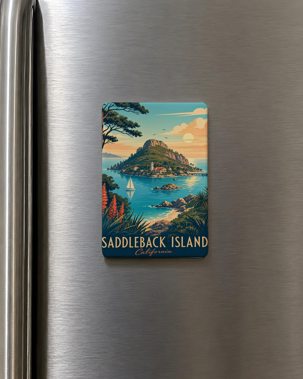 Saddleback Island Fridge Magnet, Island Landmark Souvenir Magnet, Coastal Travel Keepsake, Maine Island Gift