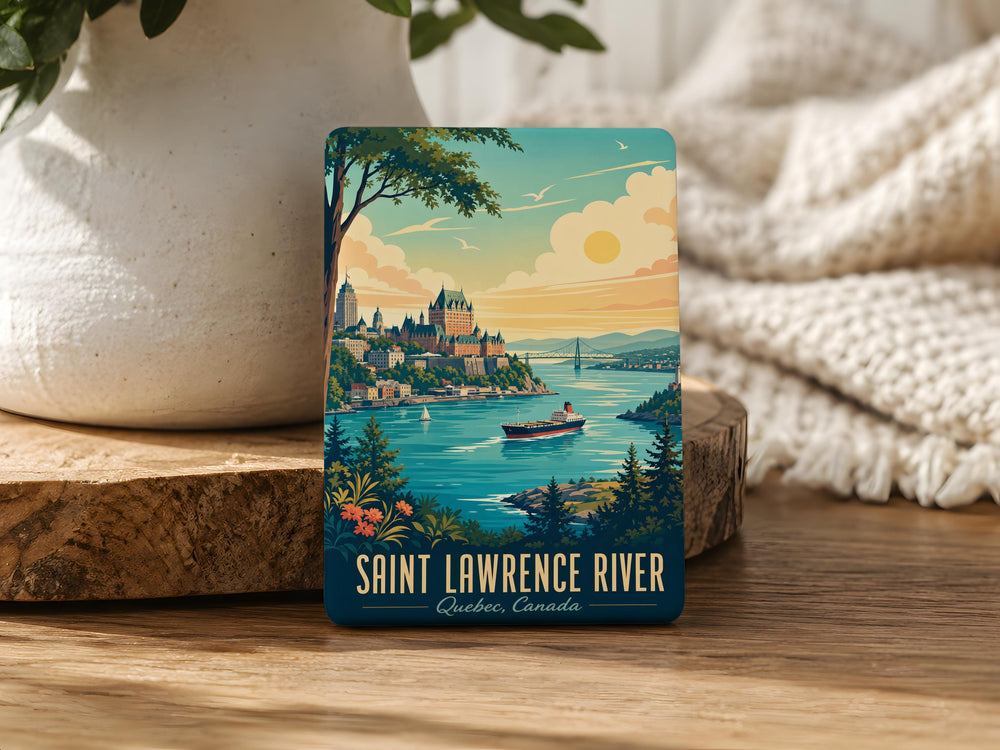 Saint Lawrence River Fridge Magnet, St. Lawrence River Souvenir Magnet, River Travel Keepsake, Canada USA Landmark Gift