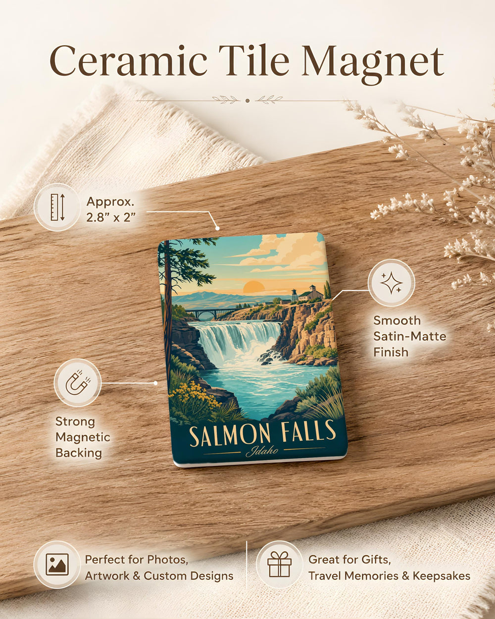 Salmon Falls Idaho Fridge Magnet, Salmon Falls Scenic Souvenir Magnet, Idaho Travel Keepsake Magnet, Salmon Falls Gift