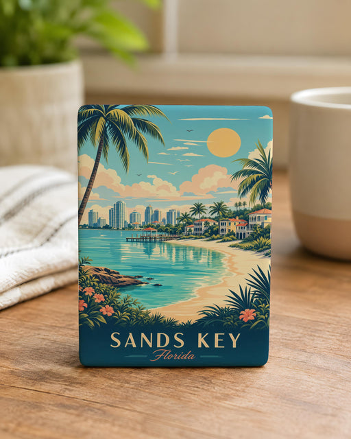 Sands Key Fridge Magnet, Florida Keys Souvenir Magnet, Coastal Island Landmark Gift, Beach Vacation Keepsake Magnet