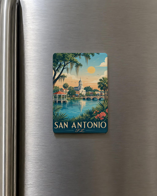 San Antonio Florida Fridge Magnet, San Antonio FL Souvenir Magnet, Florida Travel Gift, Hometown Keepsake, Refrigerator Magnet