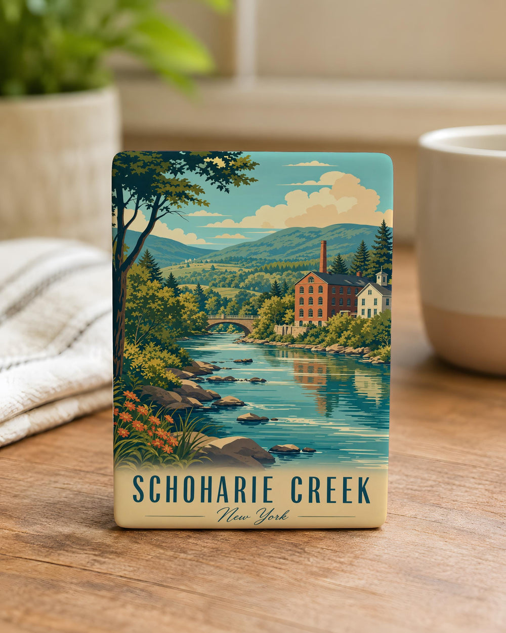 Schoharie Creek Fridge Magnet, Schoharie Creek New York Souvenir Magnet, Upstate NY Creek Nature Travel Keepsake Magnet