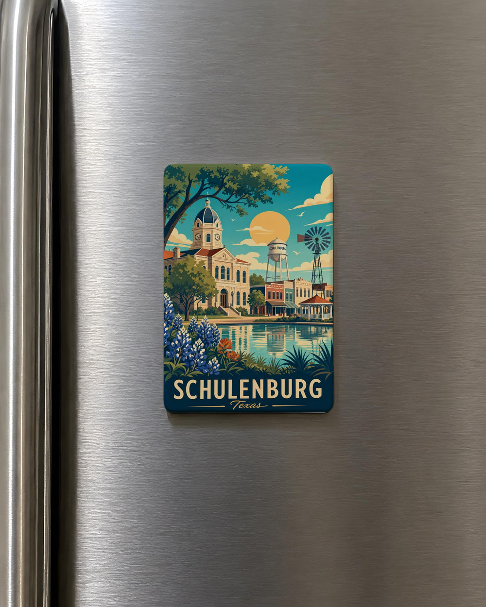 Schulenburg TX Fridge Magnet, Schulenburg Texas Souvenir Magnet, Texas Travel Gift, Small Town Texas Keepsake Magnet