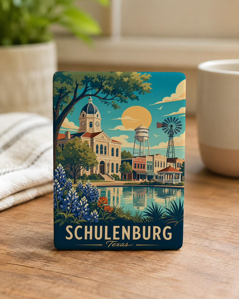Schulenburg TX Fridge Magnet, Schulenburg Texas Souvenir Magnet, Texas Travel Gift, Small Town Texas Keepsake Magnet