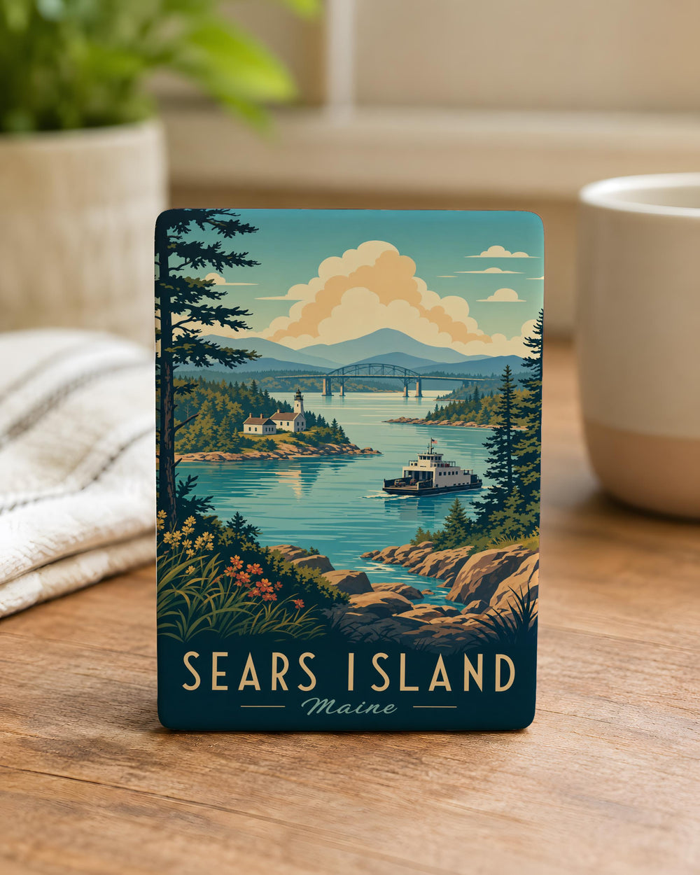 Sears Island Fridge Magnet, Maine Coastal Island Souvenir Magnet, Sears Island Maine Travel Keepsake Magnet