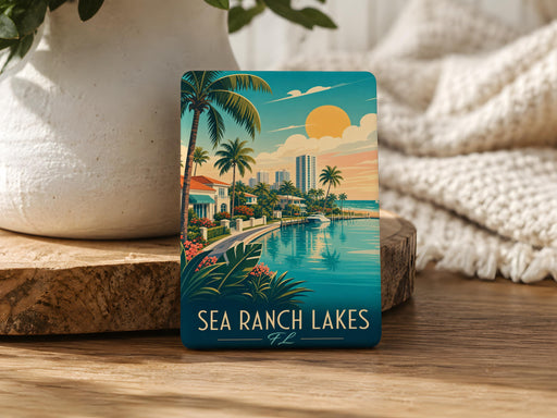 Sea Ranch Lakes FL Fridge Magnet, Florida Coastal Town Souvenir Magnet, Beach Community Travel Keepsake Magnet