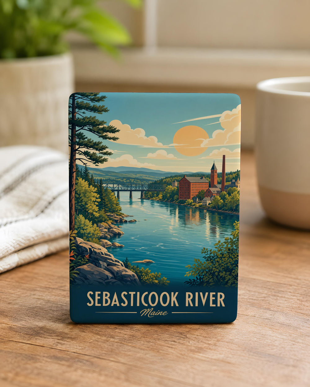 Sebasticook River Fridge Magnet, Maine River Souvenir, Sebasticook River Keepsake Magnet, Maine Travel Gift