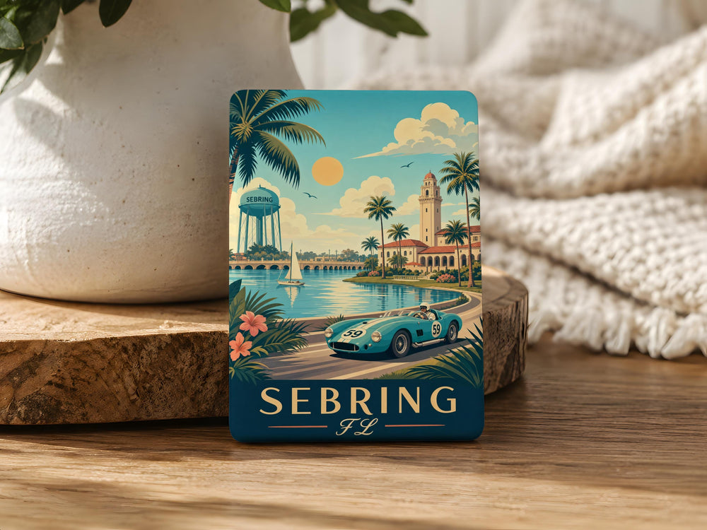 Sebring FL Fridge Magnet, Sebring Florida Souvenir Magnet, Highlands County Travel Gift, Lake Jackson Sebring Keepsake Magnet