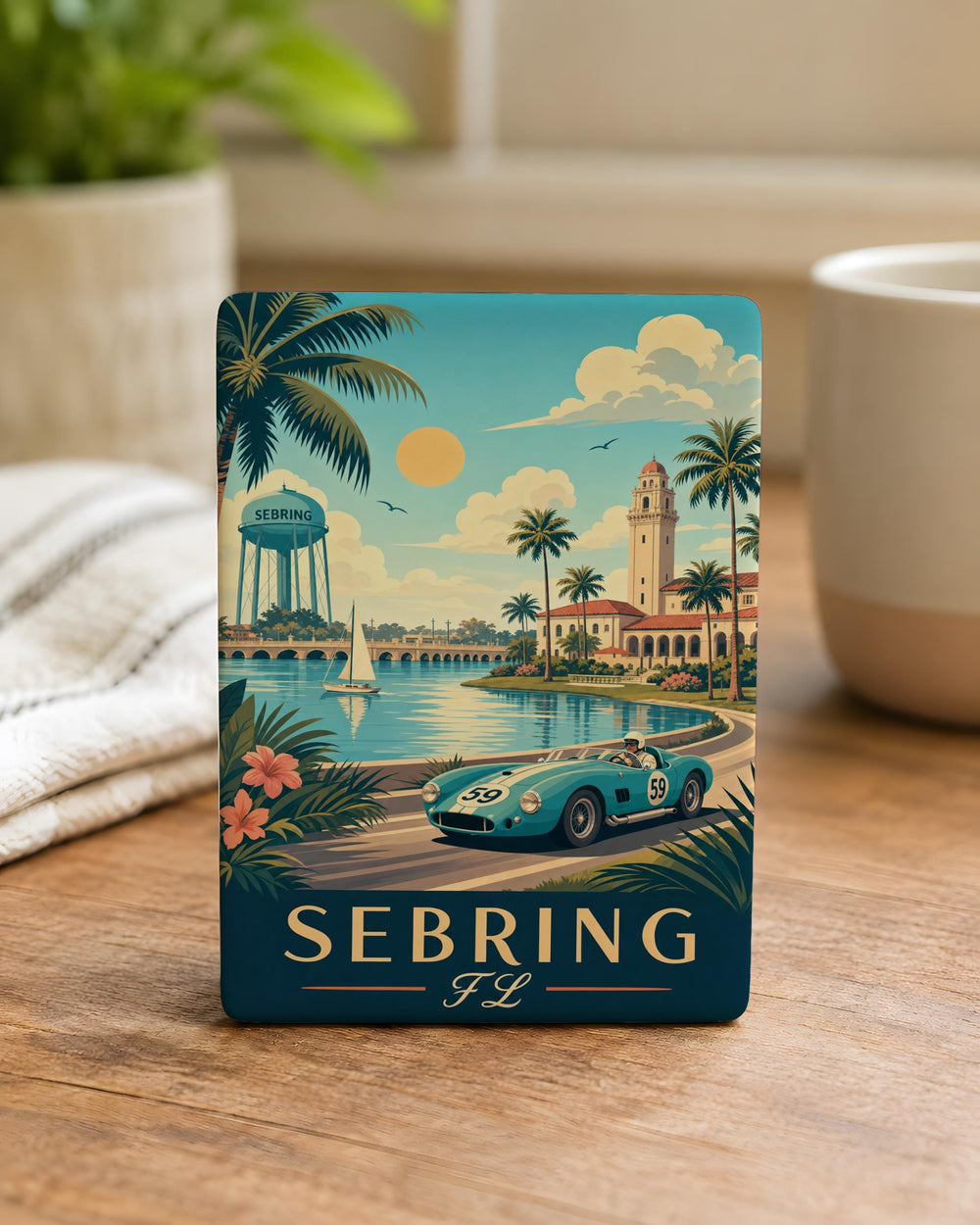 Sebring FL Fridge Magnet, Sebring Florida Souvenir Magnet, Highlands County Travel Gift, Lake Jackson Sebring Keepsake Magnet