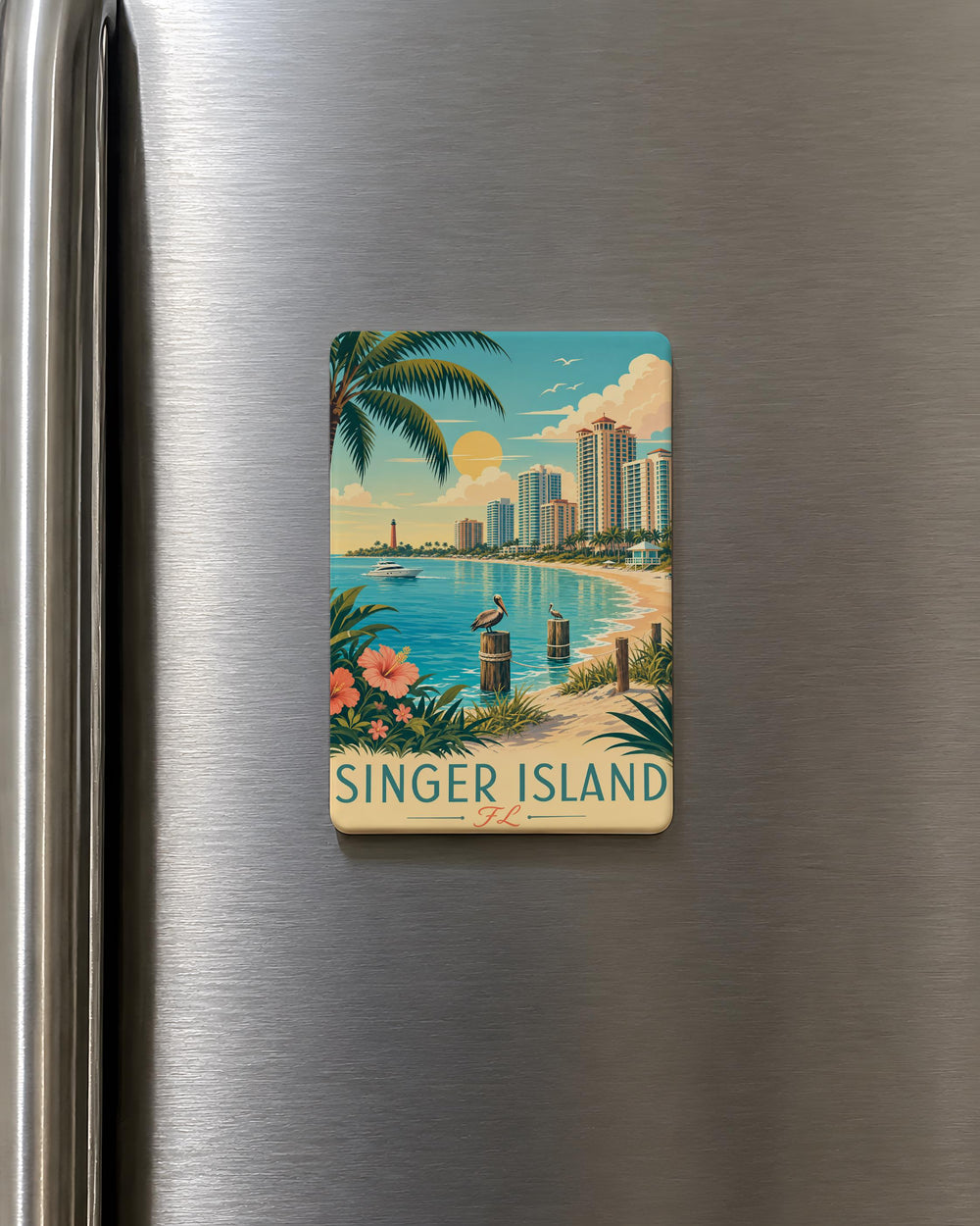 Singer Island Florida Fridge Magnet, Singer Island FL Souvenir Magnet, Palm Beach County Travel Gift, Beach Vacation Keepsake