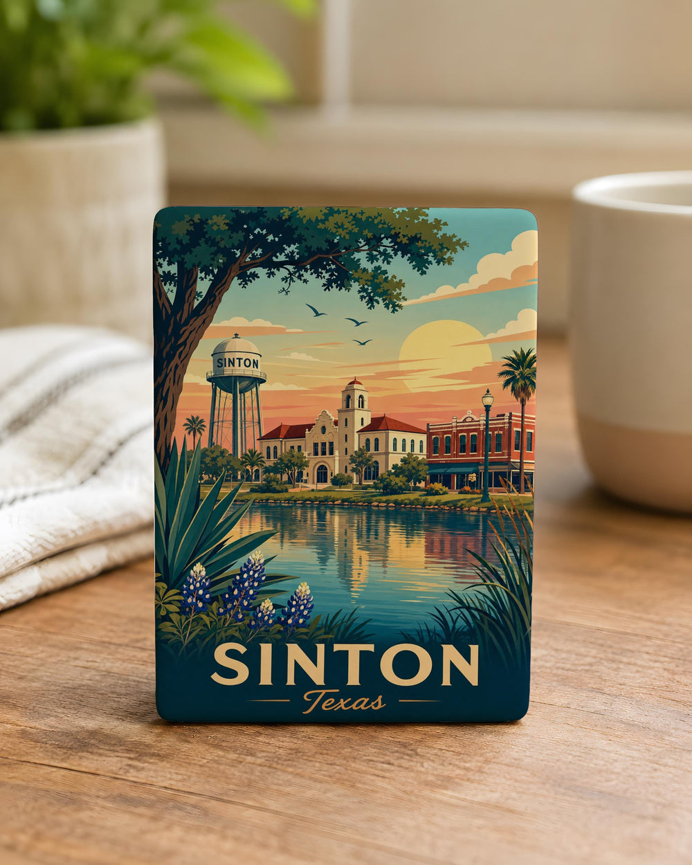 Sinton TX Fridge Magnet, Sinton Texas Souvenir Magnet, City Name Travel Keepsake Refrigerator Magnet Gift