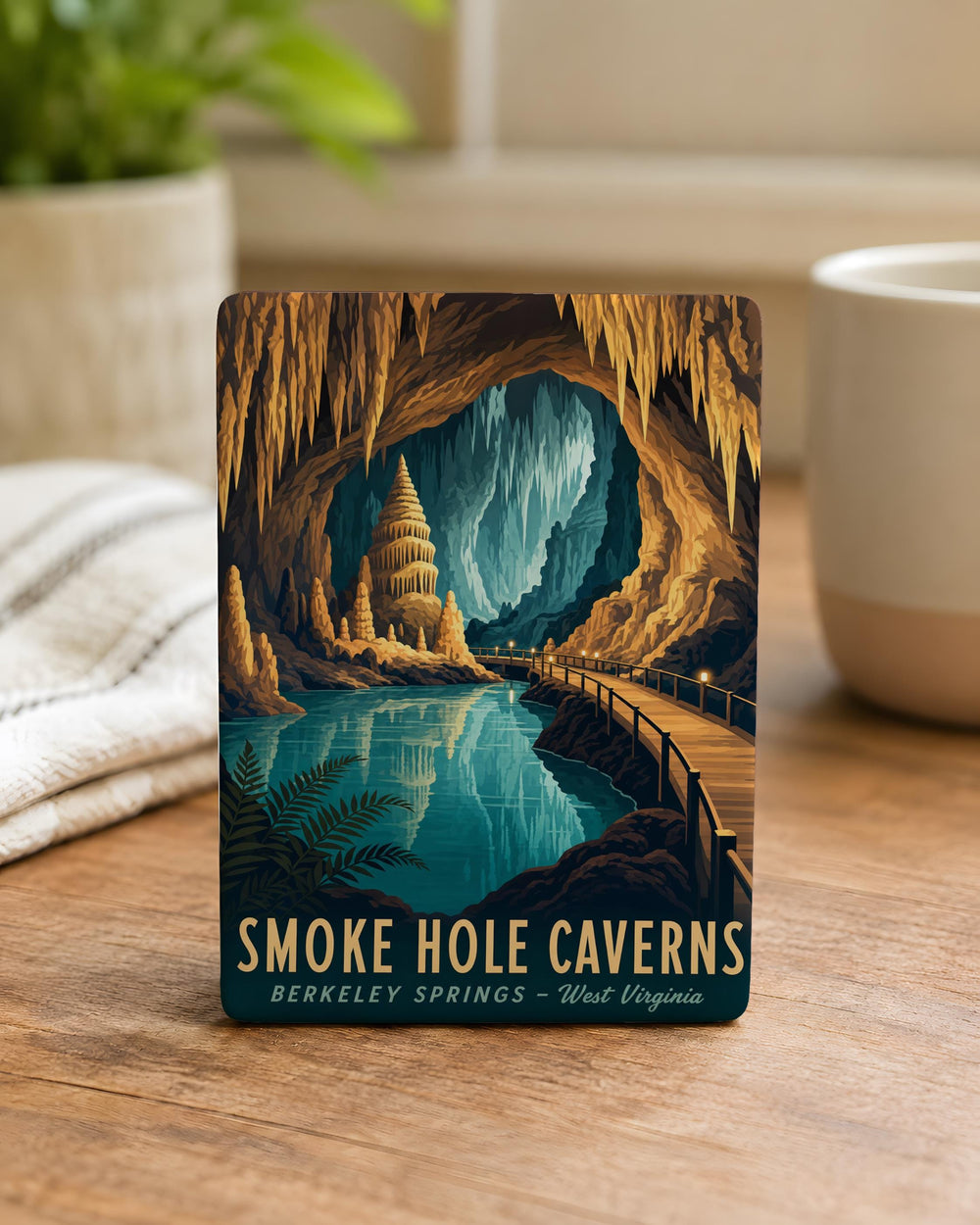 Smoke Hole Caverns Fridge Magnet, West Virginia Cave Souvenir, Underground Cavern Landmark Magnet, Speleology Gift