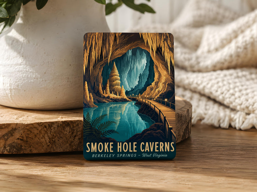 Smoke Hole Caverns Fridge Magnet, West Virginia Cave Souvenir, Underground Cavern Landmark Magnet, Speleology Gift