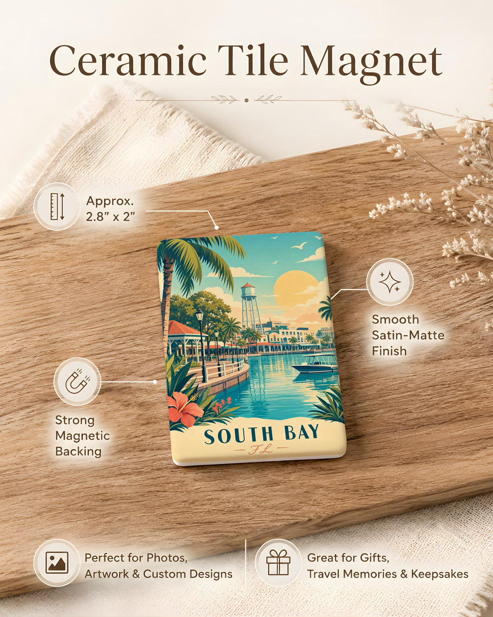 South Bay Florida Fridge Magnet, South Bay FL Souvenir Magnet, Palm Beach County Travel Keepsake Magnet