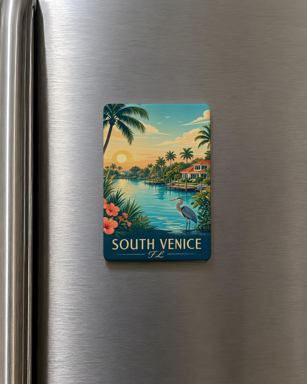 South Venice FL Fridge Magnet, Florida Gulf Coast Souvenir, Beach Town Travel Keepsake, Sarasota County Vacation Gift