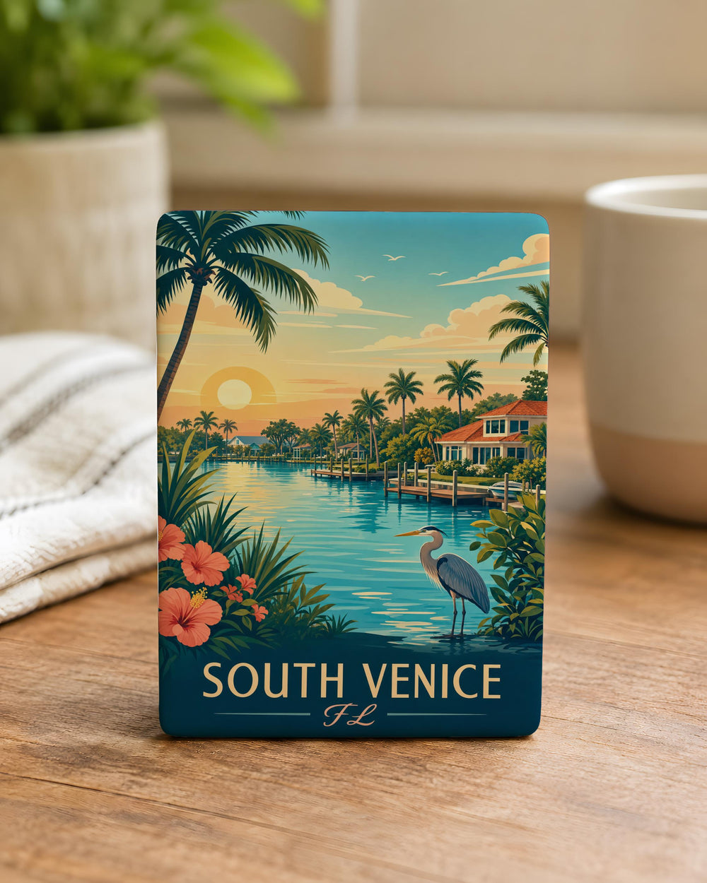 South Venice FL Fridge Magnet, Florida Gulf Coast Souvenir, Beach Town Travel Keepsake, Sarasota County Vacation Gift