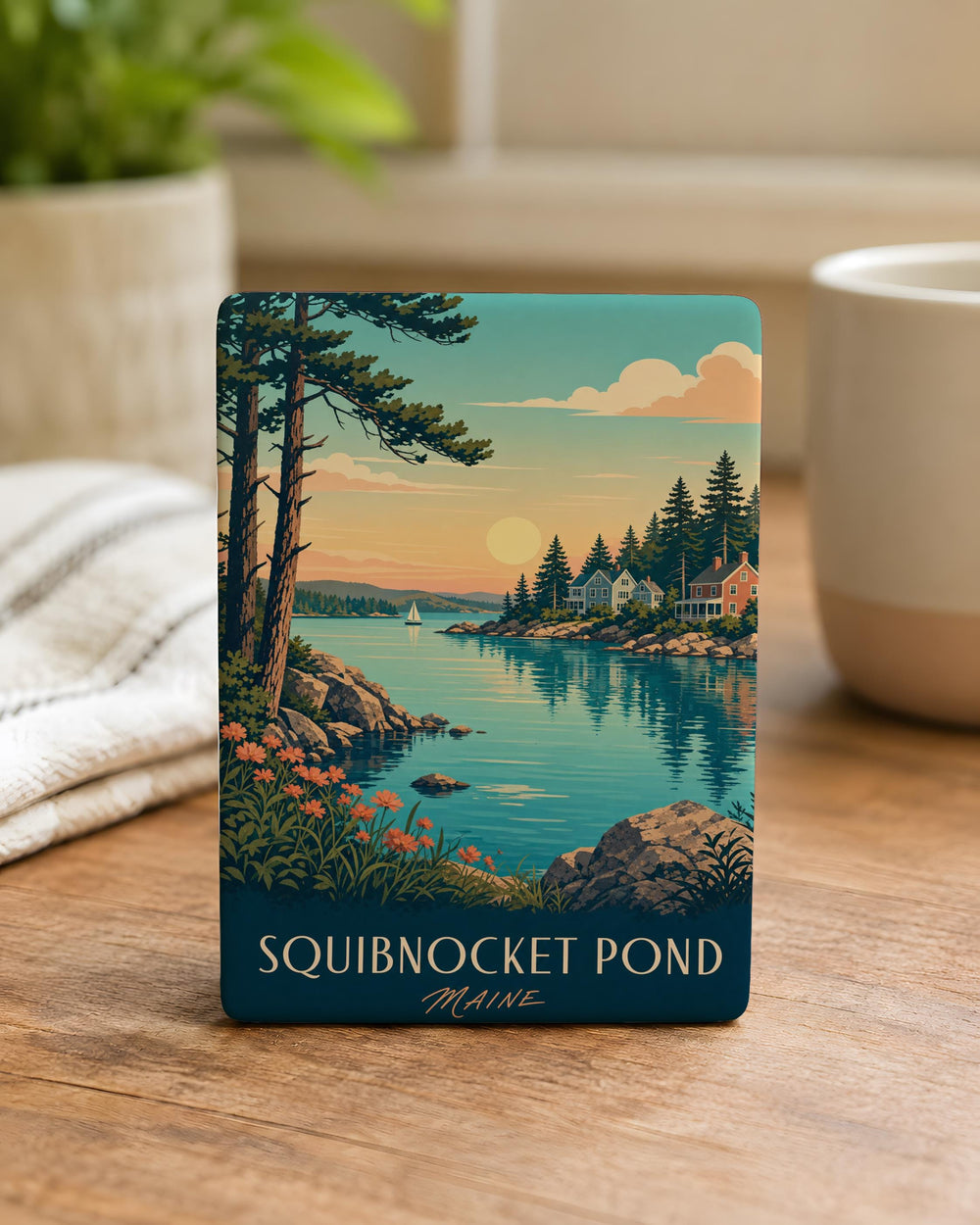 Squibnocket Pond Fridge Magnet, Martha’s Vineyard Massachusetts Souvenir Magnet, Pond Landscape Travel Keepsake Gift